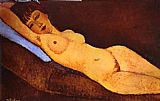Reclining Nude with Blue Cushion by Amedeo Modigliani